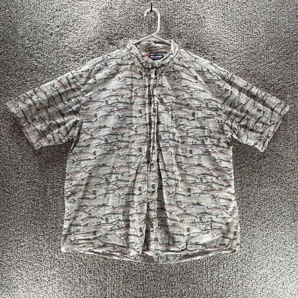 Reel Legends Shirt Adult Extra Large All Over Fish Print Button Up Fishing Mens - Picture 1 of 11